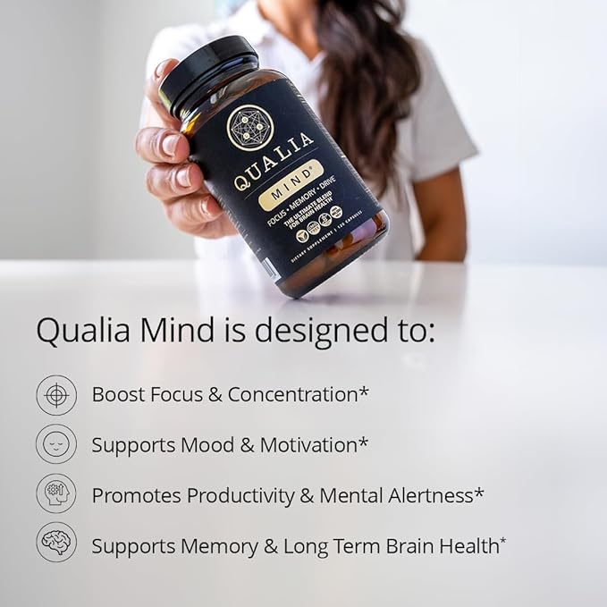 Qualia Mind Brain Supplement – Focus, Concentration & Long-Term Cognitive Support, 6 Week Supply