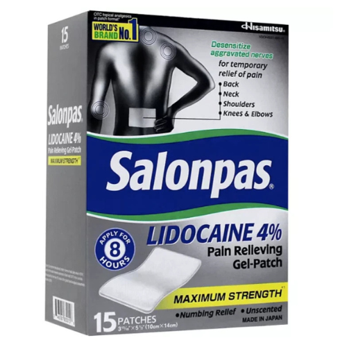 Salonpas Lido Gel-Patch (15 ct.) Pain Relieving Max Strength New
