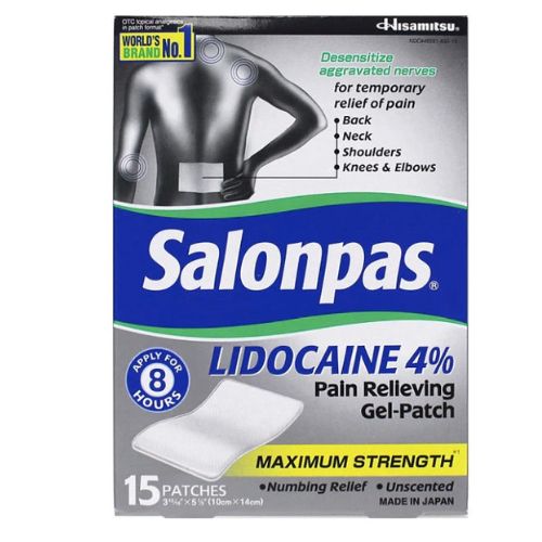 Salonpas Lido Gel-Patch (15 ct.) Pain Relieving Max Strength New