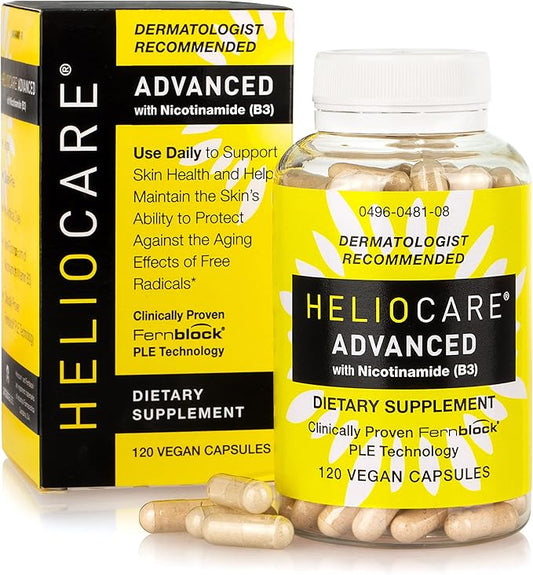 Heliocare Advanced Niacin B3 Supplement – Fernblock PLE 240mg | Skin Health Antioxidant | 120 Capsules