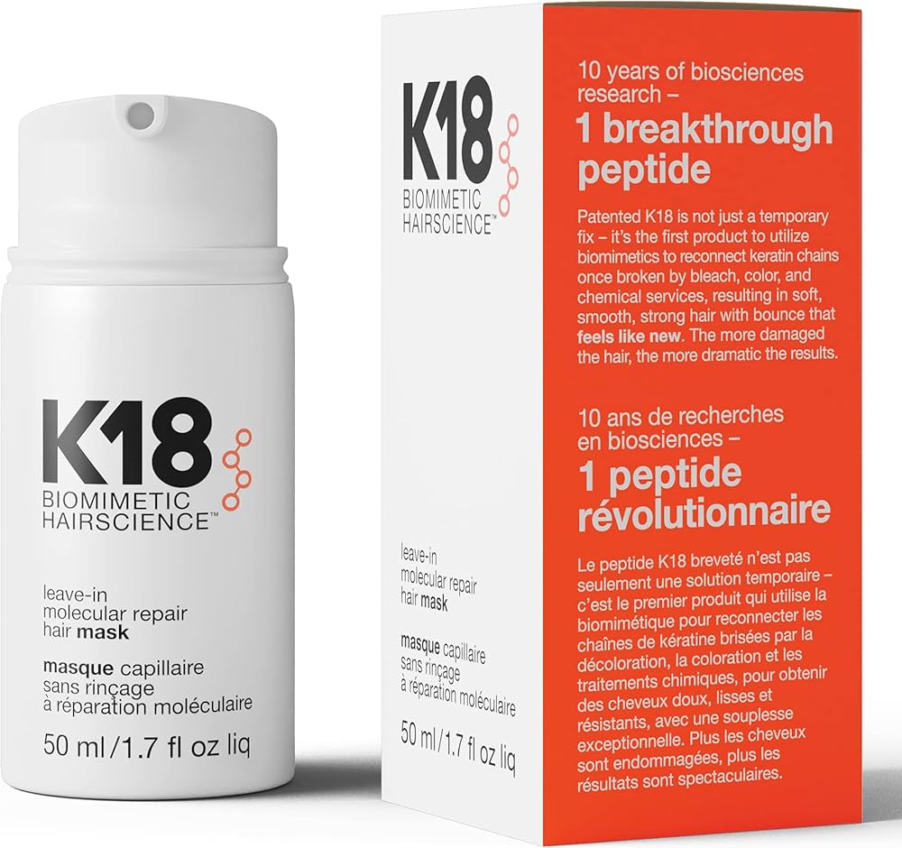 K18 Leave-In Molecular Repair Hair Mask – 1.7 oz Treatment for Damaged Hair